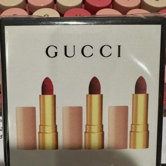 Gucci Lipstick Trio - Bold Red and Elegant Pink - Picture 1 of 1